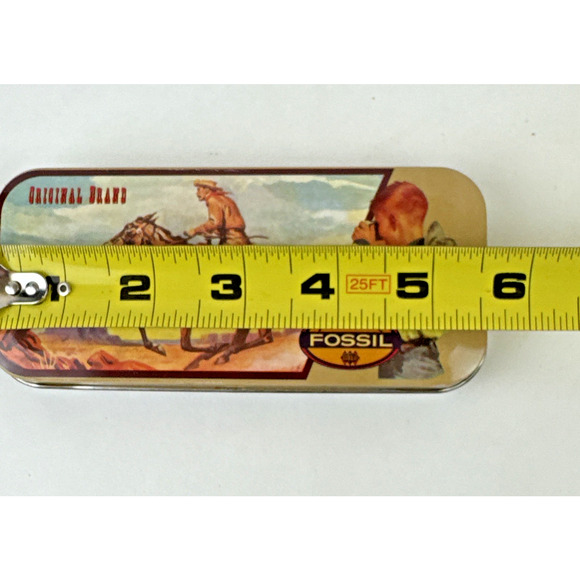 Vintage Fossil Leather Band Watch PARTS Only includes Horse rider tin Repairs - Picture 13 of 14